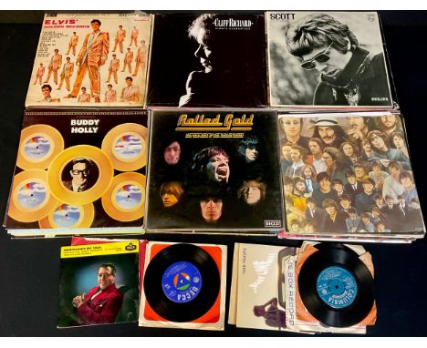 Vinyl Records - albums including Cliff Richard, Scott Walker, Elvis, Buddy Holly, etc, qty 