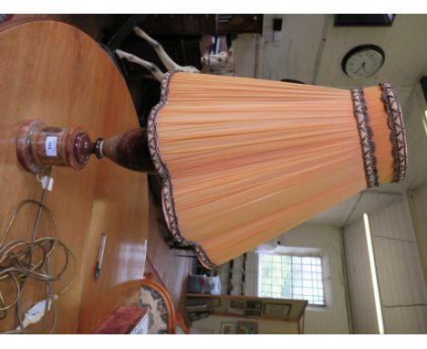 A variegated marble table lamp in the late 18th century style, of vase form with cylindrical base and gilt metal bands, 36cm 