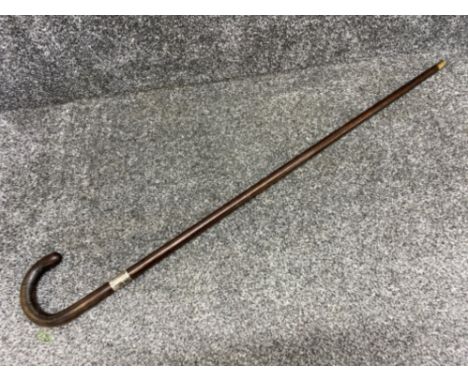 Vintage walking stick with silver rim