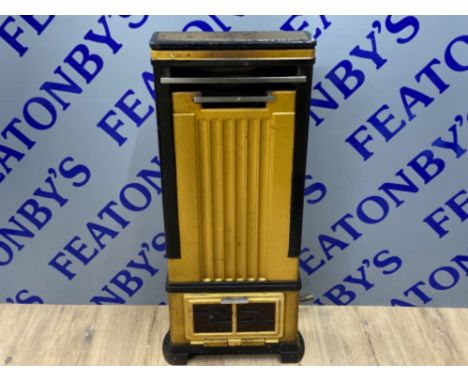 Vintage metal gas cinema heater, height 78cm