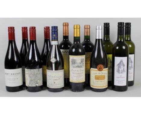 Vintage Wine: a mixed parcel of five bottles of white and seven bottles of red wine, comprising a bottle of Chardonnay, Bouch
