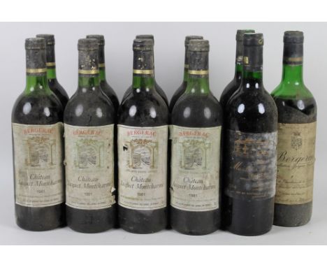 Vintage Wine: eight bottles of Chateau Jacquet Montcharme, Bergerac, 1981, two bottles of Moulin de Boisse, Bergerac, 1992, a