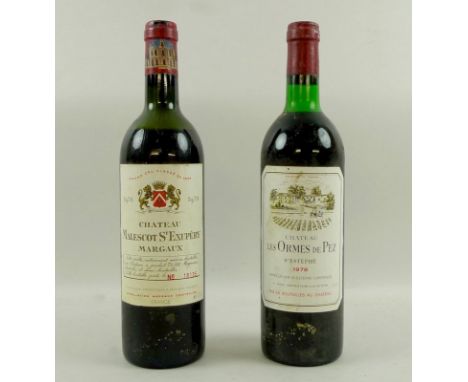 Vintage Wine: a bottle of Chateau Malescot St Exupery, 3eme Cru Classe, Margaux, 1978, bottle no 18135, U: mid shoulder, and 