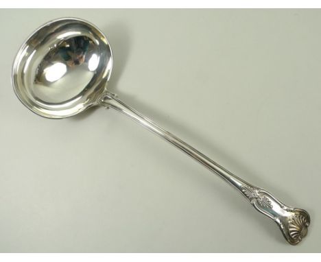 A Victorian silver soup ladle decorated in the Kings pattern, William Wheatcroft Harrison, London 1894, 11.3toz. 