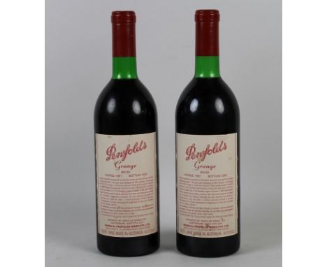 Vintage Wine: two bottles of Penfolds Grange, Bin 95, Vintage 1981, Bottled 1983, U: both very top shoulder. (2)