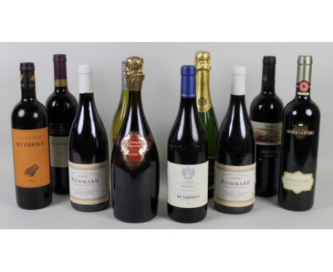 Vintage Wine: a bottle of Gosset Brut Grand Reserve Champagne, two bottles of Pommard, Domaine Caillot, 2000, a bottle of Neb