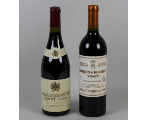 Vintage Wine: a bottle of Marques de Murrieta, Ygay, Rioja Tinto, Gran Reserva 1997, U: mid neck, and a bottle of Domaine du 