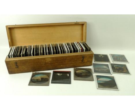 A quantity of Victorian magic lantern slides, religious themes, including parables and views of the Holy Land.