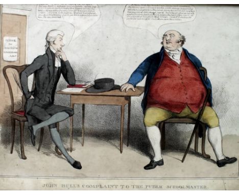 John Doyle 'H.B.' (born Dublin 1797-1868): 'John Bull's Complaint to the Public Schoolmaster', lithograph with contemporary c