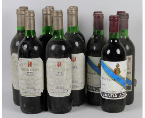 Vintage Wine: eight bottles of Compania Vinicola, Imperial Rioia Tinto, 1975, and five bottles of Federico Paternina, Ollauri