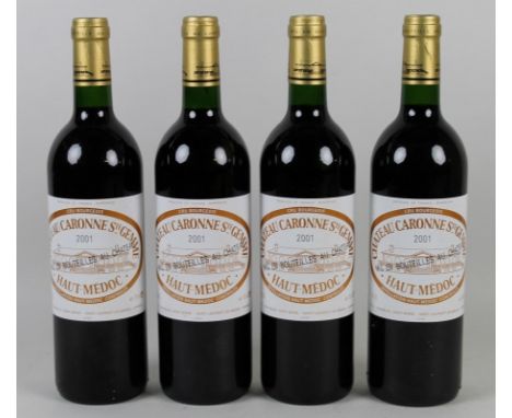 Vintage Wine: four bottles of Chateau Caronne Ste Gemme, Haut-Medoc, 2001, U: all base neck. (4)