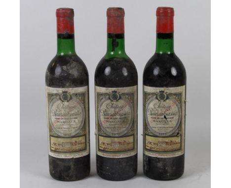 Vintage Wine: three bottles of Chateau Rauzan Gassies, 2eme Cru Classe, Margaux, 1973, U: all top shoulder or better.
Provena