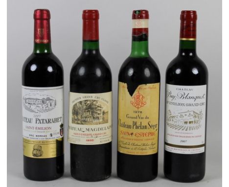 Vintage Wine: a bottle of Chateau Magdelaine, Saint-Emilion Grand Cru, 1988, a bottle of Grand Vin de Chateau Phelan Segur, S