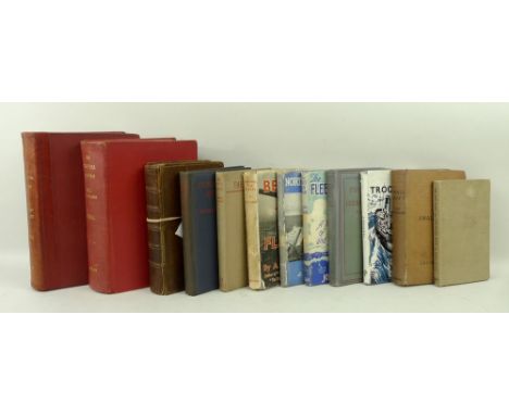 A quantity of books of naval interest including John Campbell, Lives of the Admirals vol 3, third edition; Captain Stephen Ro