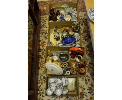 Ceramics - a Victorian Staffordshire part tea service; a Continental Asparagus dish; Cottage Ware; miniature collectors plate