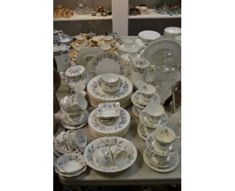 A comprehensive Royal Albert , Brigadoon pattern tea and dinner service, comprising of teapot, coffee pot, milk jug, cream ju