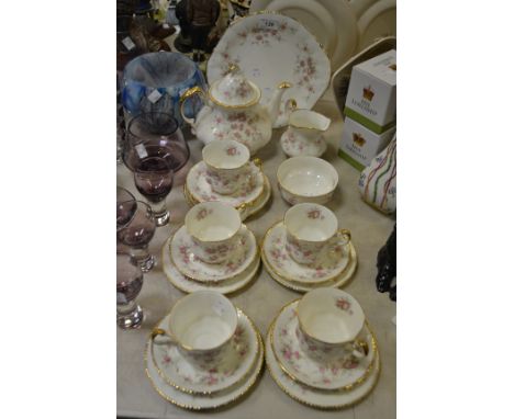A Paragon Victoriana Rose pattern part tea service