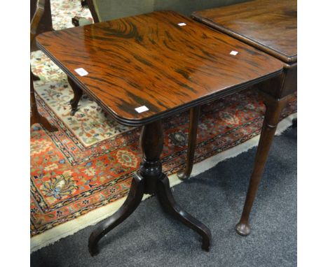 A George III tripod tilt top table later scumbled mahogany top, turned support