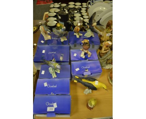 Ornithological Models- boxed Goebel models of Birds, including Golden Oriel; Nuthatch;  etc qty 