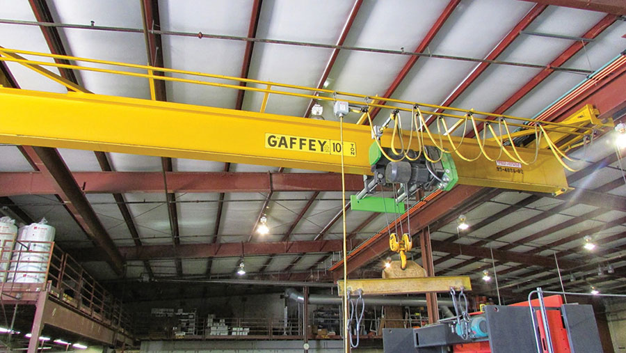 GAFFEY 10 TON X 33' UNDERHUNG BRIDGE CRANE, S/N 99-4086-02