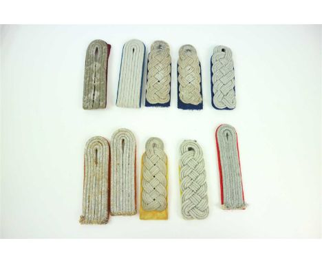 A collection of German Third Reich Army shoulder boards comprising pair of Feldgendarmerie Leutnant and pair of Signals Major