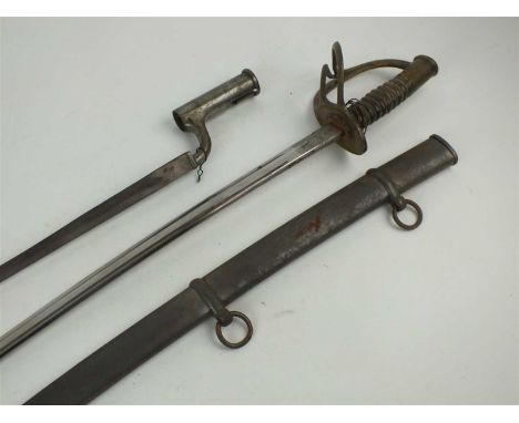 An American Civil War 1860 pattern cavalry sword - possibly by Christopher Roby with impressed 'US' stamp above arsenal's ins