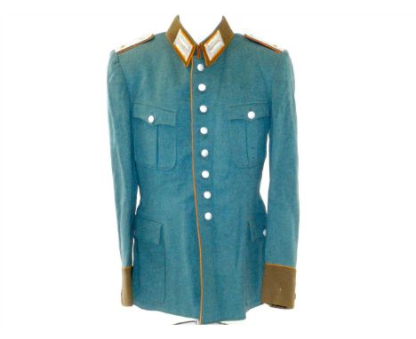 A German Third Reich Gendarmerie Oberleutnant Officer’s tunic (Rural Police Service) constructed of police green wool with br