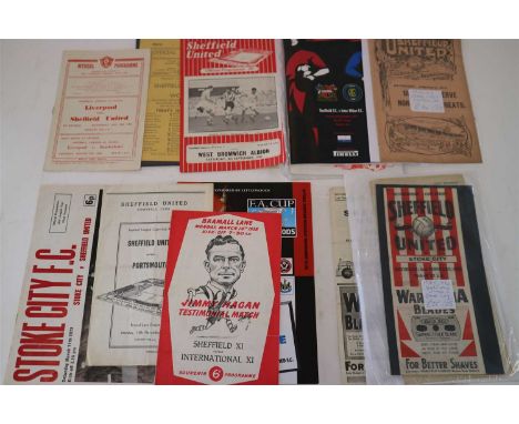 SHEFFIELD UNITED FOOTBALL PROGRAMMES including United Reserves v Halifax Town 1922 - 23; Sheffield United v Stoke City 1945 -