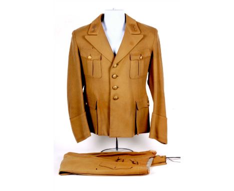 A German Third Reich Political Leader’s uniform (Dienstrock für Politische Leiter) consisting of a uniform tunic, breeches an