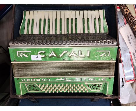 A 48 base piano accordion by Casali, Verona, in leather case (case a.f.) 
