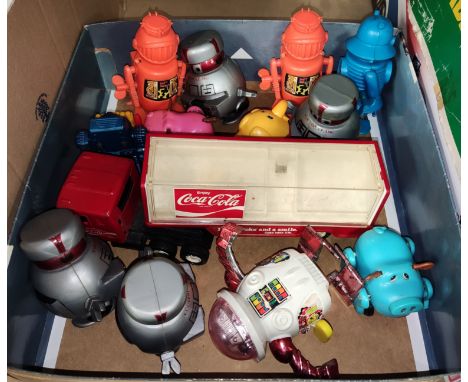 A vintage Japanese Buddy Coca-Cola truck; a selection of windup toys:&nbsp; V.I.N.Cent LF 396; etc. 