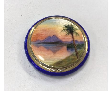 A Swiss silver and enamel ladies compact Swiss 