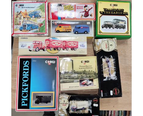9 Corgi boxed sets including limited editions for Guinness No22706 and 22302, R Edward Amusements etc 