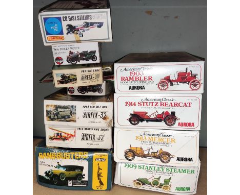 4 Aurora boxed vintage plastic model kits and 7 Airfix various 