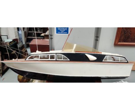 A vintage scratch built model of a wooden pond/display yacht approx. 113cm in length&nbsp;