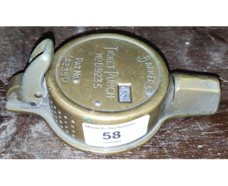 A Barkers brass ticket punch No B9235 