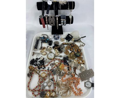 A selection of vintage costume jewellery (in bag) 