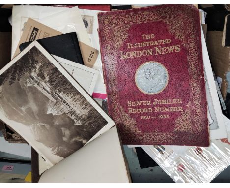 A selection of vintage ephemera, framed pictures etc 
