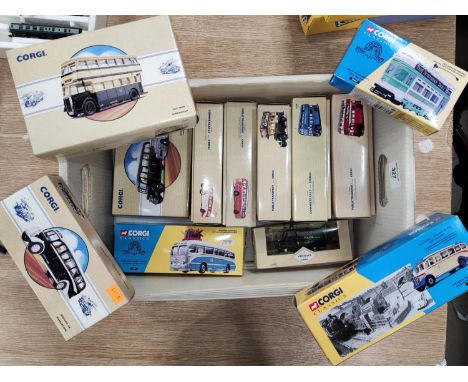 12 originally boxed Corgi Classics various buses, including Burnley Football League Champions etc 