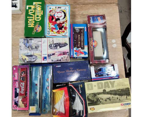 A selection of boxed Corgi and other limited edition and other vehicles sets etc 