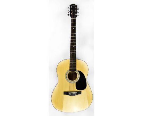 A Martin Smith six string acoustic guitar with soft carry case.