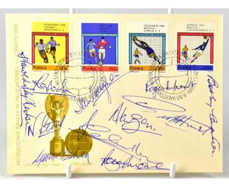 ENGLAND WORLD CUP WINNERS; a first day cover bearing the signatures of England players from the 1966 World Cup Final, includi