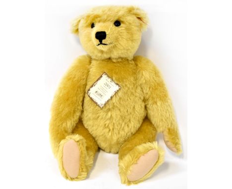 STEIFF; a modern brass coloured limited edition Steiff teddy bear, no.654992, 2001, limited edition no.1203/4000, with button