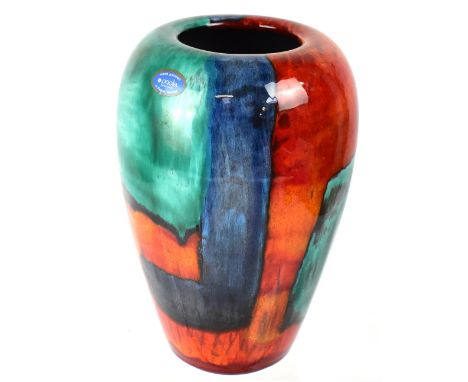 POOLE; a large concave vase in the 'Gemstone' design, height 26cm, initialled to the base.