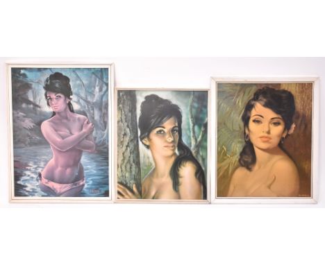 Three mid-century prints, after J H Lynch; 'Tina', head and shoulders portrait of a lady, 58 x 47cm, together with another th