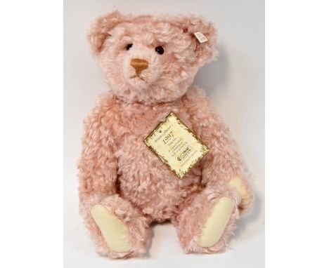 STEIFF; a modern limited edition rose coloured Steiff teddy bear no.654480, 1997, limited edition no.2387/3000, with button i