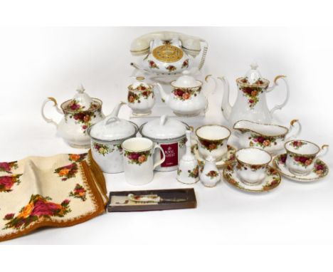 ROYAL ALBERT; a good quantity of 'Old Country Roses' pattern tea and tableware to include cups and saucers, beakers, teapot, 