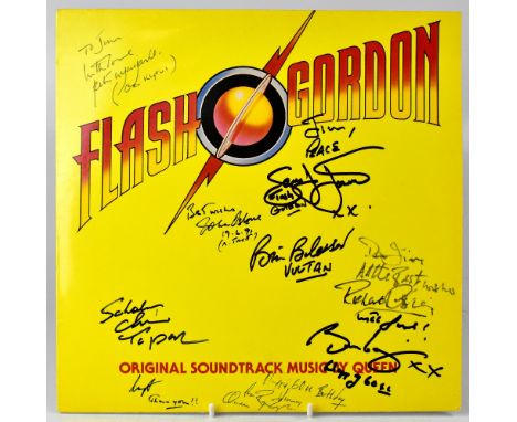 FLASH GORDON; an album bearing numerous signatures to the sleeve, including Brian Blessed.We have not authenticated these sig