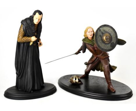 THE LORD OF THE RINGS; two polystone figures of Eowyn Shieldmaiden and Grima Wormtongue, Sideshow Weta Collectibles, height o
