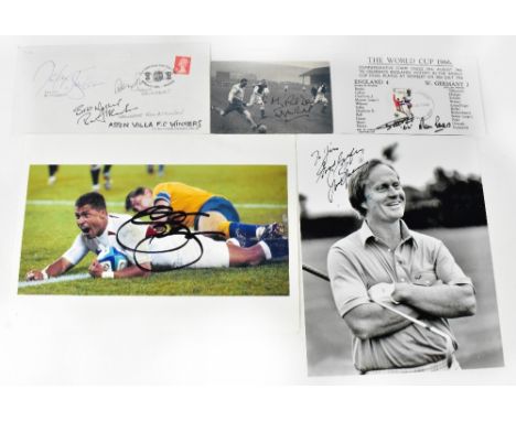 VARIOUS SPORTS STARTS; a group of signed items including a colour photograph of Rugby Union World Cup winner Jason Robinson s